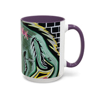 CHUPACABRAS.  Green Monster Art Coffee Mug — Spooky Neon Creature Accent Mug (11/15oz)