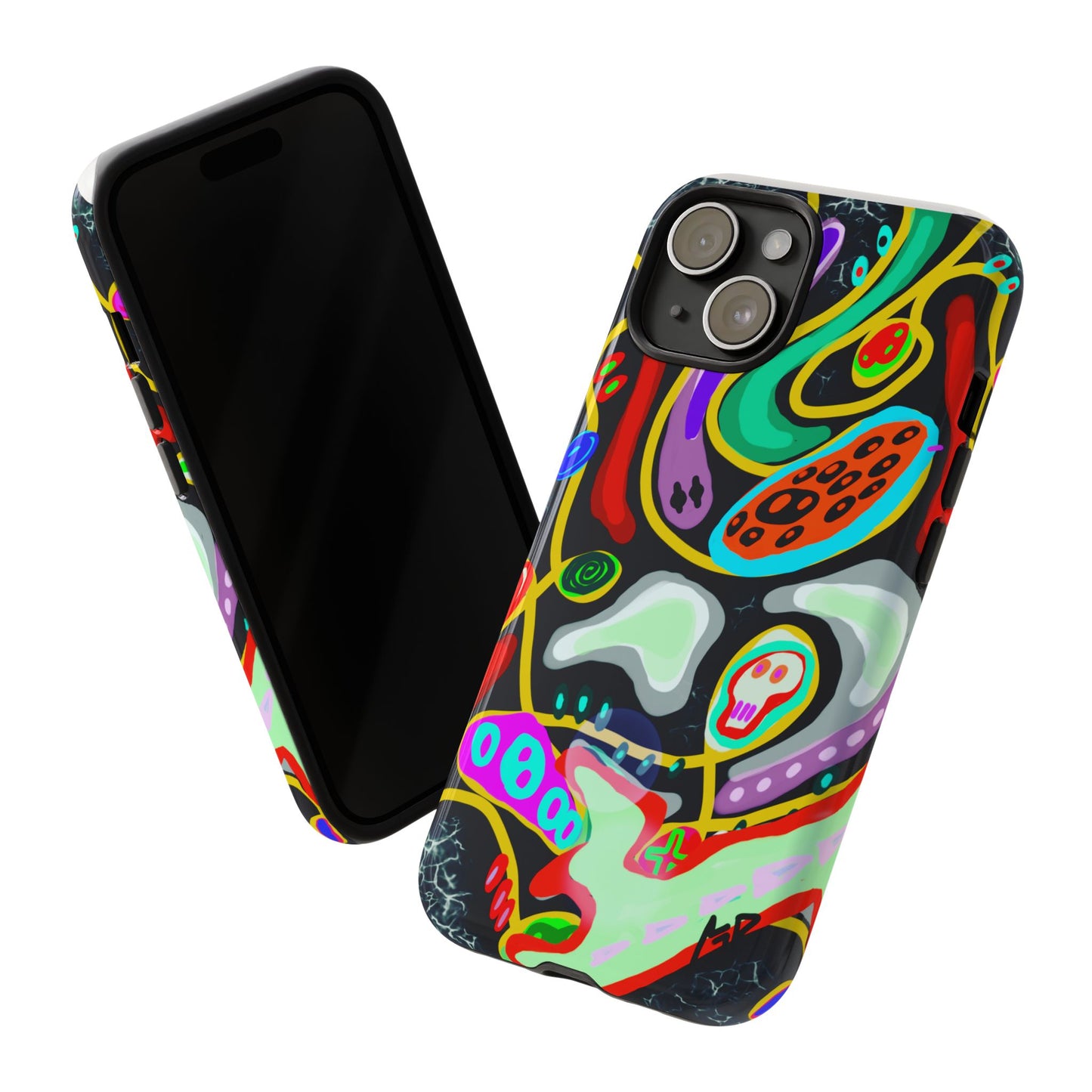 CRAZY4  Abstract Neon Skull Phone Case — Colorful Psychedelic Protective Cover