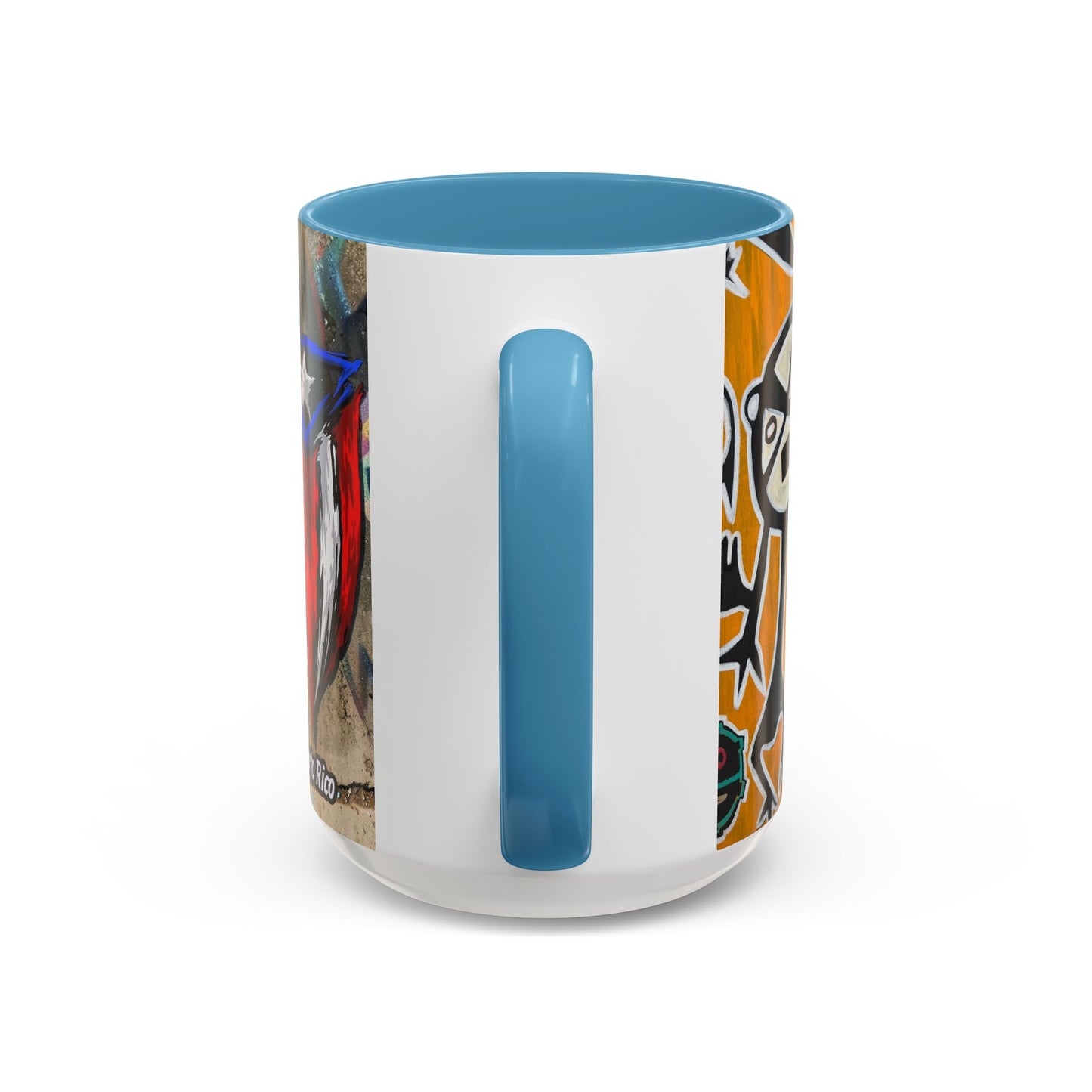 Puerto Rico Flag Coffee Mug — Rustic Street Art Accent Mug (11/15 oz)