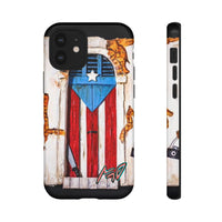 Puerto Rican Flag Phone Case - Rustic Coquí Door Design Tough Case