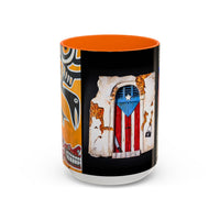 Puerto Rico Flag Coffee Mug — Rustic Street Art Accent Mug (11/15 oz)