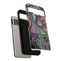 HEART ATTACK Abstract Neon Face Tough Phone Case – Vibrant Art Phone Cover