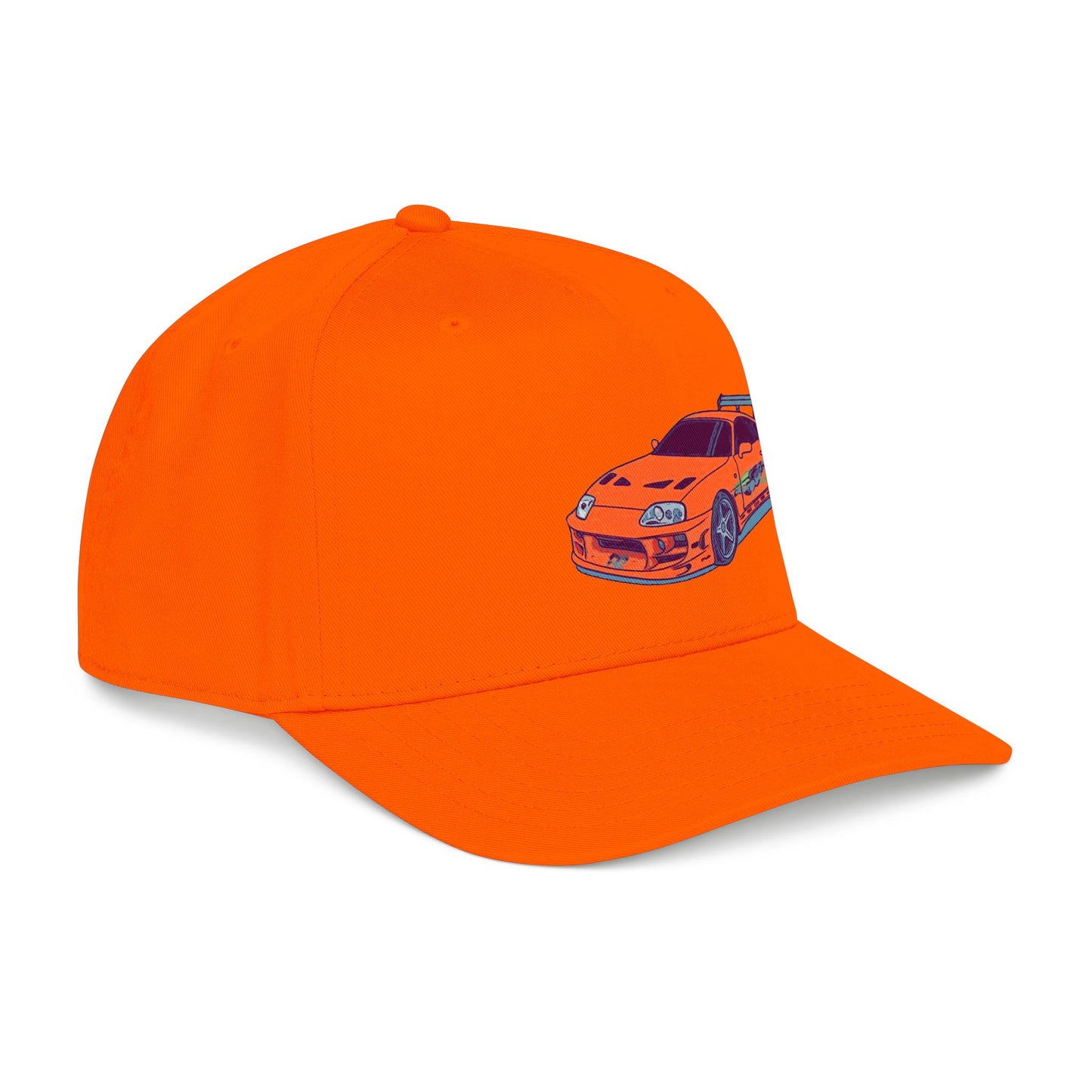 2JZ.  Retro Orange Sports Car Baseball Cap — Vintage JDM Supra Snapback