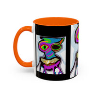 Abstract Alien Art Coffee Mug — Colorful Surreal Creature Accent Mug
