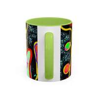 CRAZY2.0  Accent Mug — Colorful Neon Skull Abstract Coffee Cup