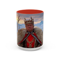 KING OF THE WORLD Royal Portrait Accent Coffee Mug – King in Fur Coat Design (11/15oz)