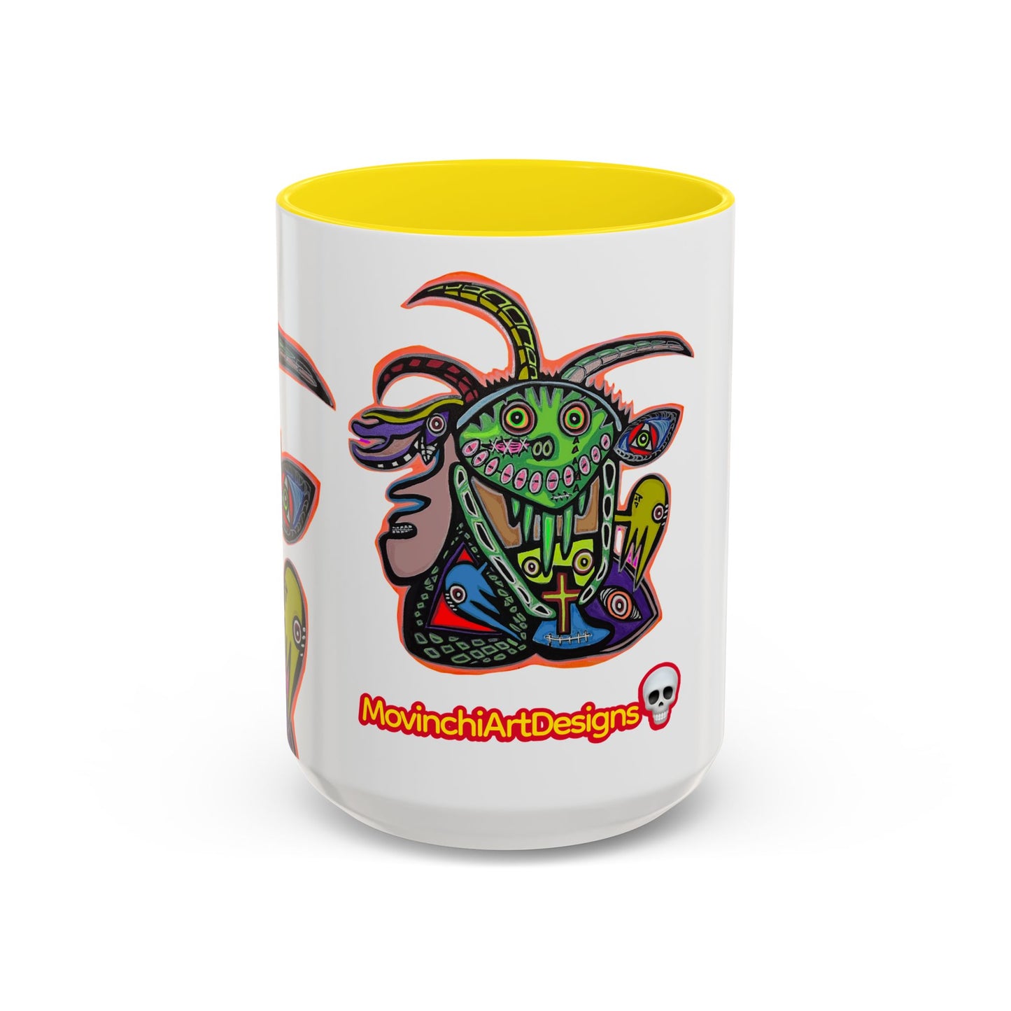 Colorful RYDER.   Abstract Jester Accent Coffee Mug — MovinchiArtDesigns