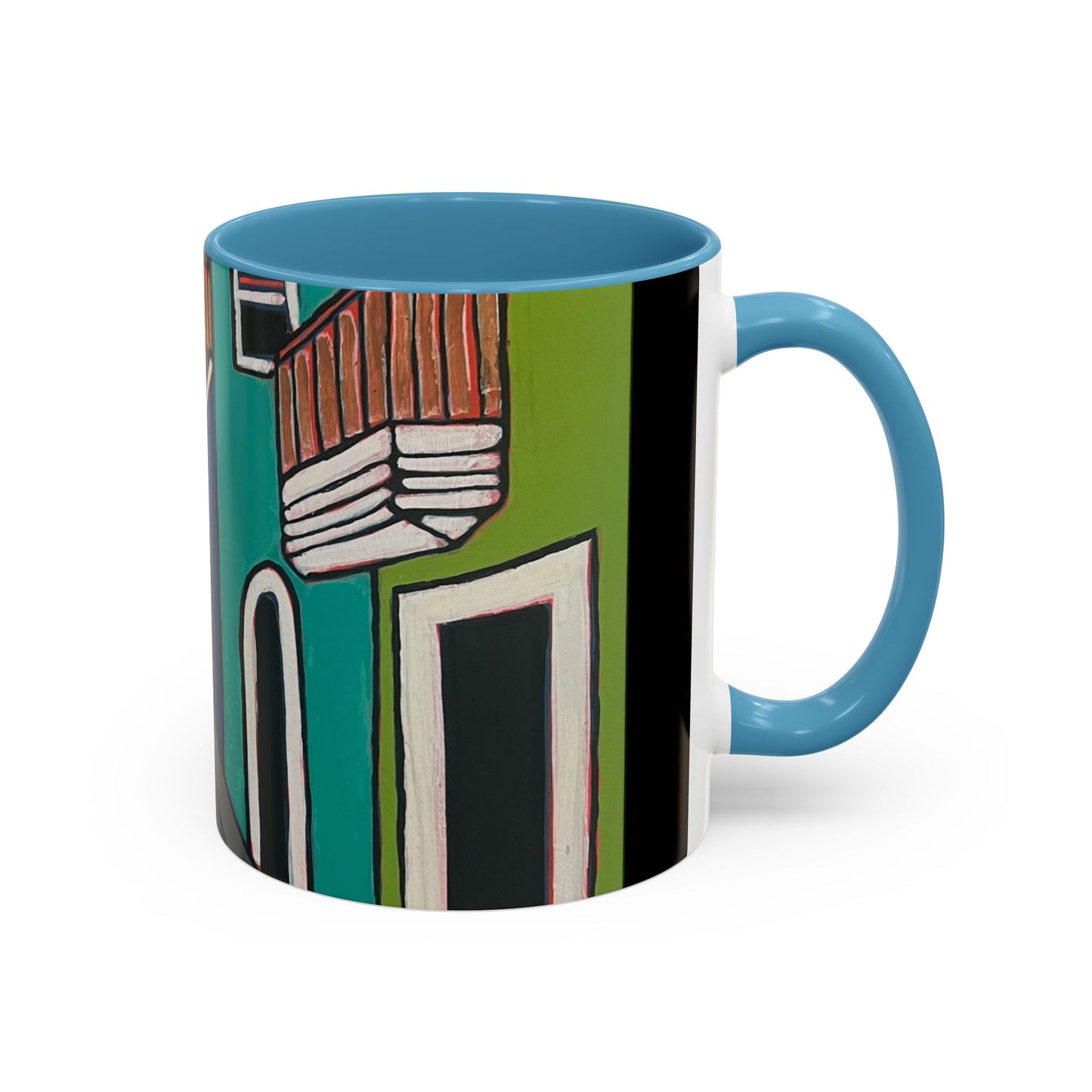 SAN SEBASTIAN2.0 Colorful Canal Houses Accent Coffee Mug — Bright European Street Art Ceramic Mug (11/15oz)