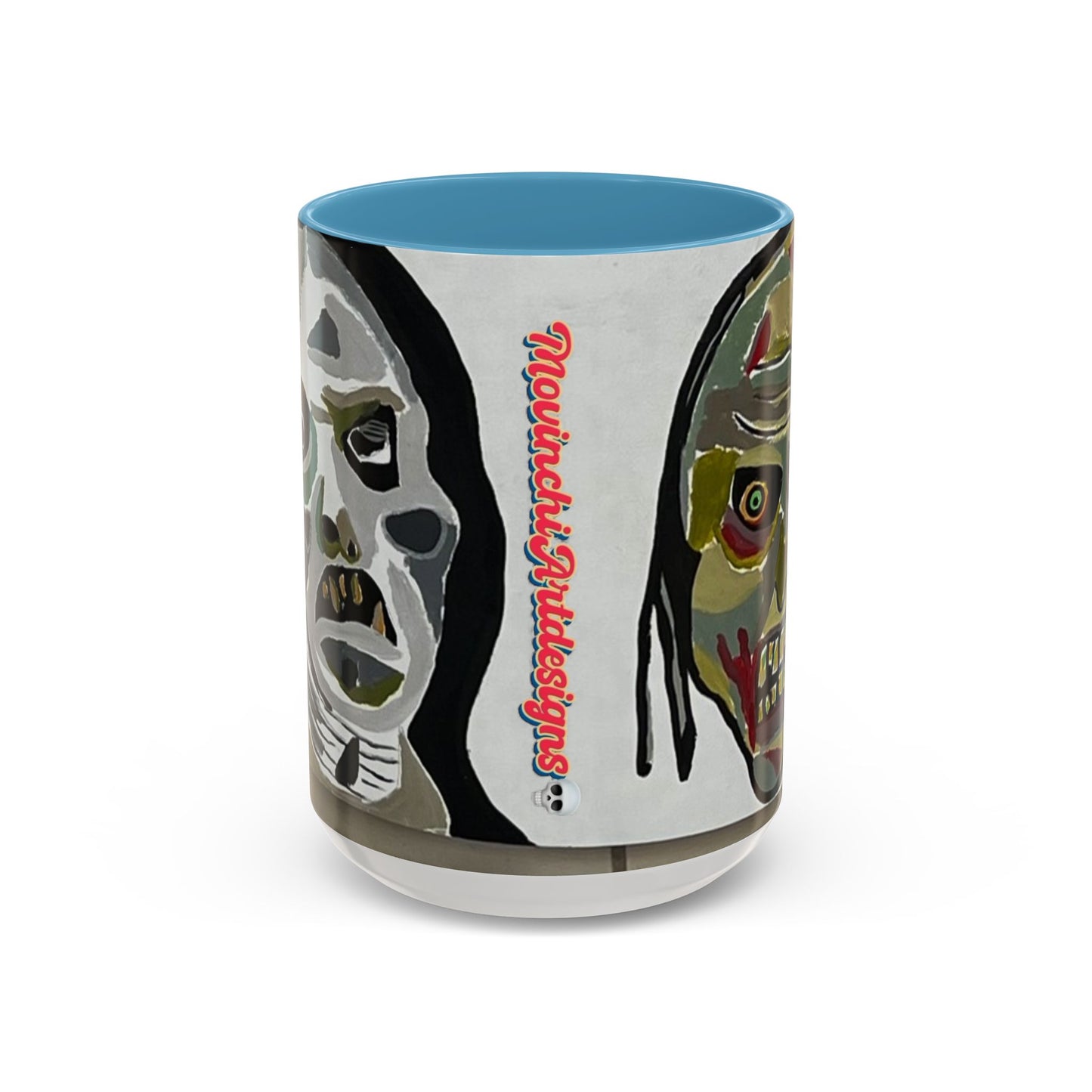3 amigos2.0 Zombie Skull Coffee Mug — Spooky Horror Accent Mug (11/15 oz)