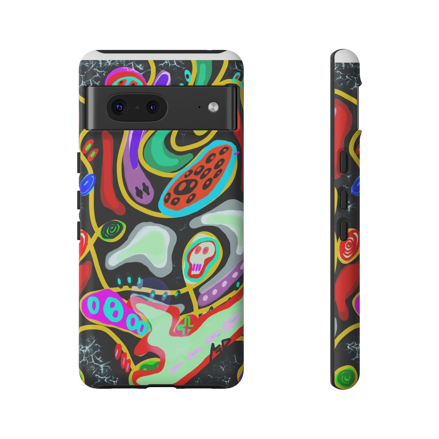 CRAZY4  Abstract Neon Skull Phone Case — Colorful Psychedelic Protective Cover
