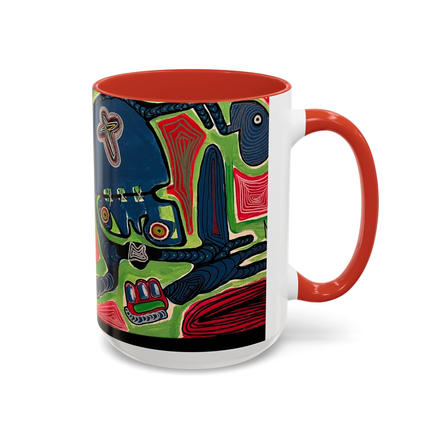 AFTER LIFE2.0  Abstract Neon Doodle Coffee Mug — Colorful Surreal Art Accent Mug (11/15oz)