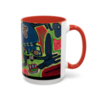 AFTER LIFE2.0  Abstract Neon Doodle Coffee Mug — Colorful Surreal Art Accent Mug (11/15oz)