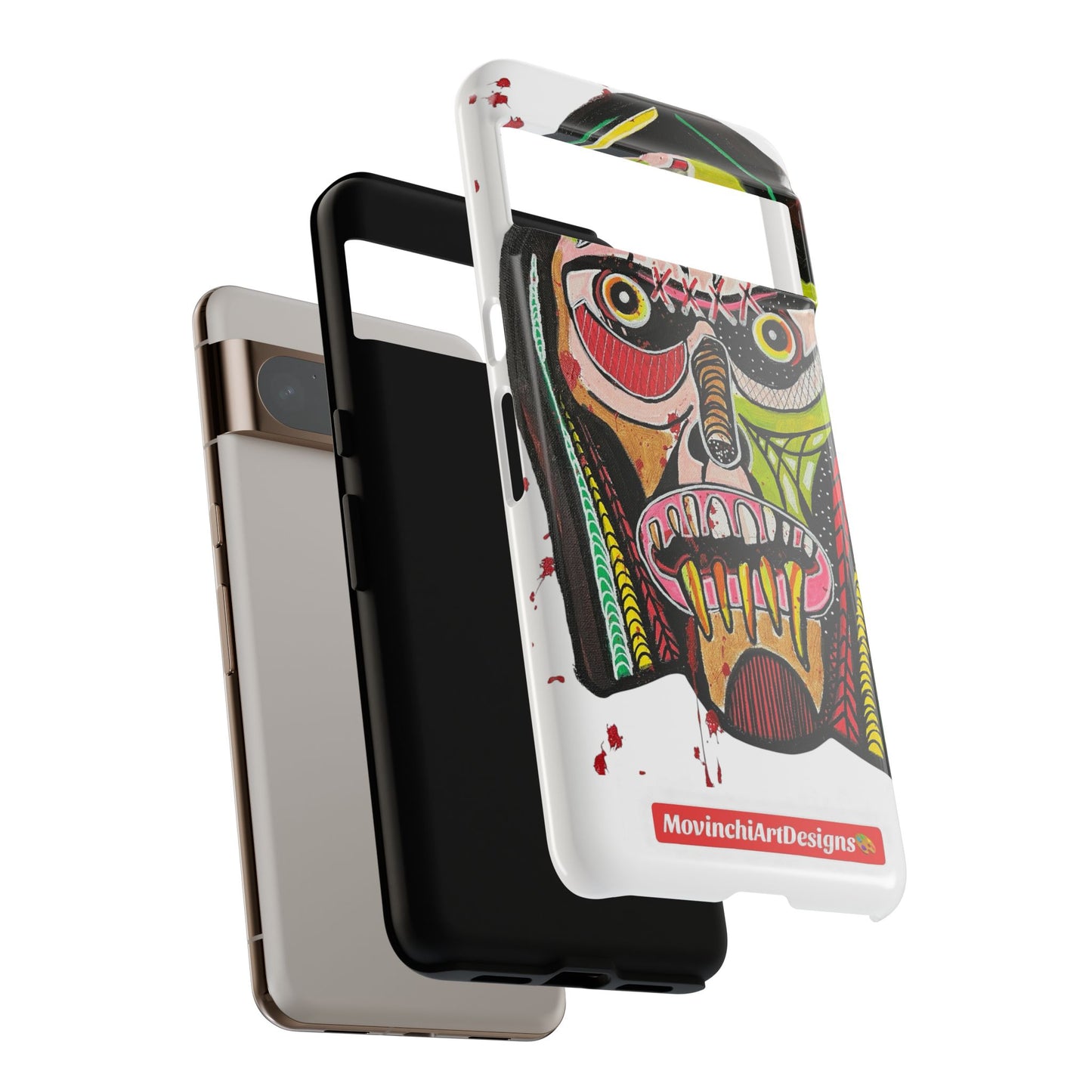 KUNTA.  Abstract Tribal Skull Phone Case — Colorful Street Art Protective Cover