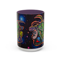 Psychedelic RYDER2.0   Space Goat Accent Coffee Mug — Colorful Cosmic Animal Art (11/15oz)