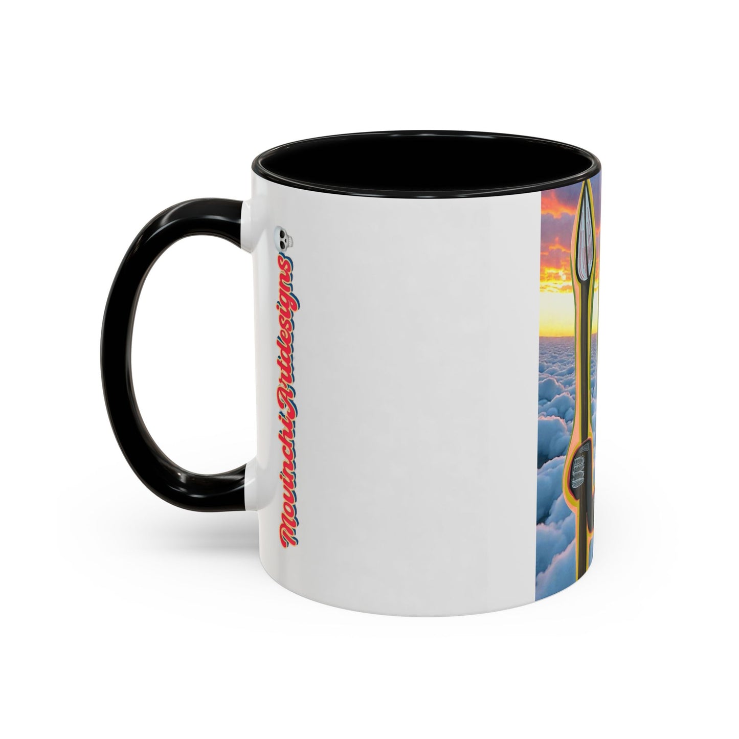 Surreal VINCENT Tribal Warrior Accent Coffee Mug — Colorful Skull Art 11/15oz