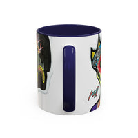 INFECTED KING.  Skull Pop Art Coffee Mug — Colorful Day of the Dead Accent Mug