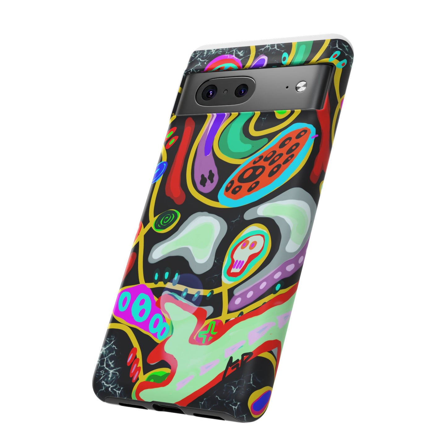 CRAZY4  Abstract Neon Skull Phone Case — Colorful Psychedelic Protective Cover