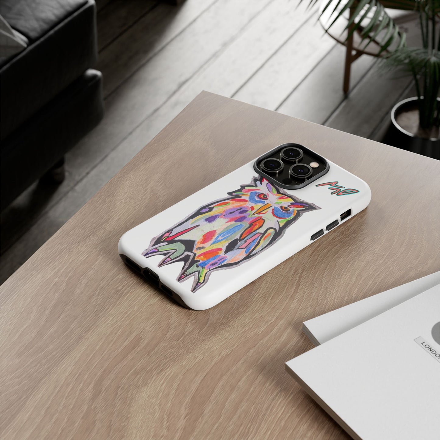 Colorful Owl Phone Case — Artistic Owl Illustration Tough Case