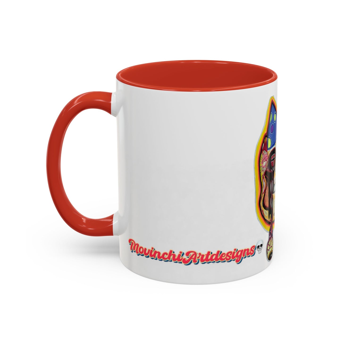 POOKIES BEAR Cat Skull Accent Coffee Mug — Day of the Dead Gothic Cat Design
