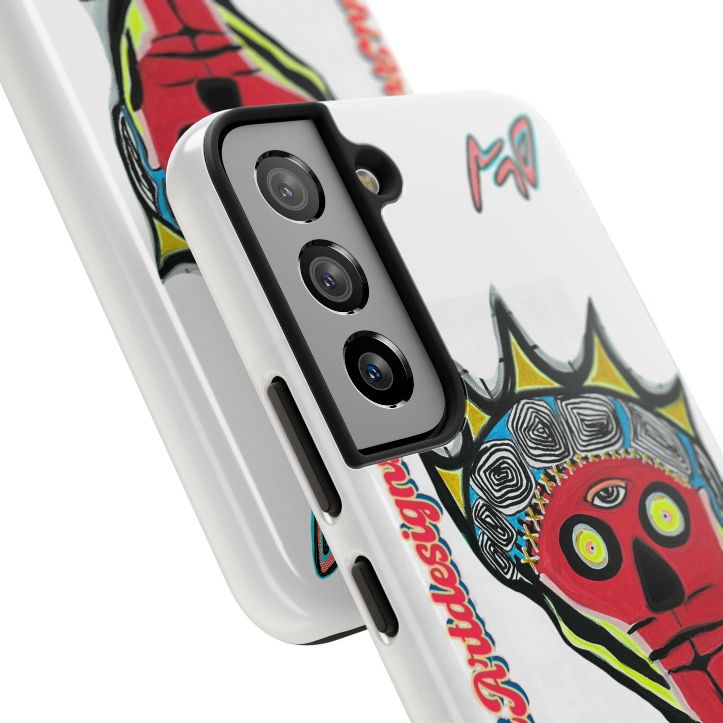 Artistic Crown KING GRAY  Skull Tough Phone Case — Colorful Abstract Guardian Design