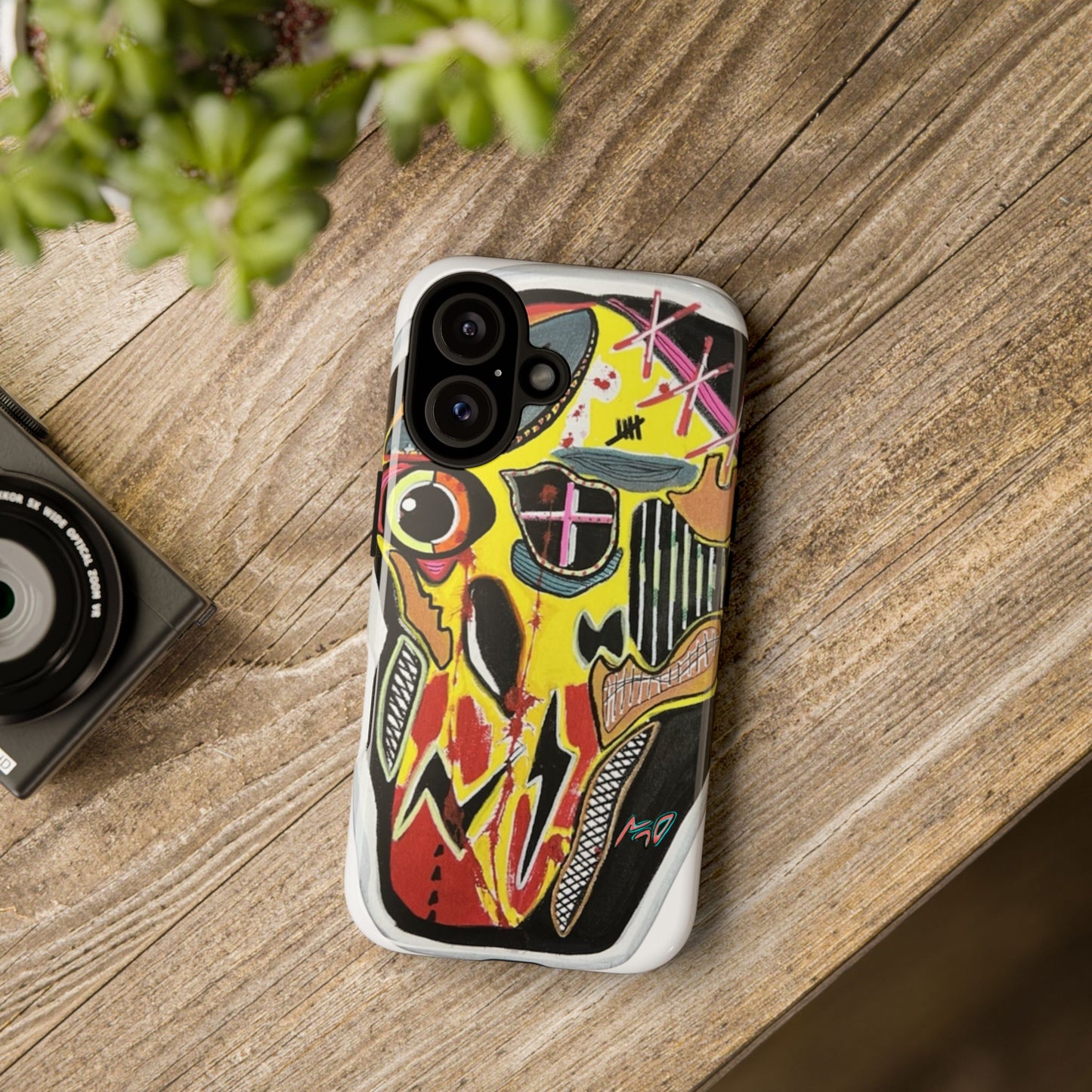 VINCENT.  Skull Riot Phone Case – Colorful Abstract Horror Art Protective Cover
