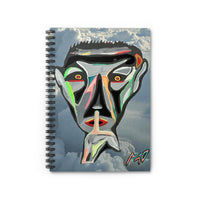 SILENCE.  Abstract Face Spiral Notebook — Surreal Cloud Art Journal (Ruled)