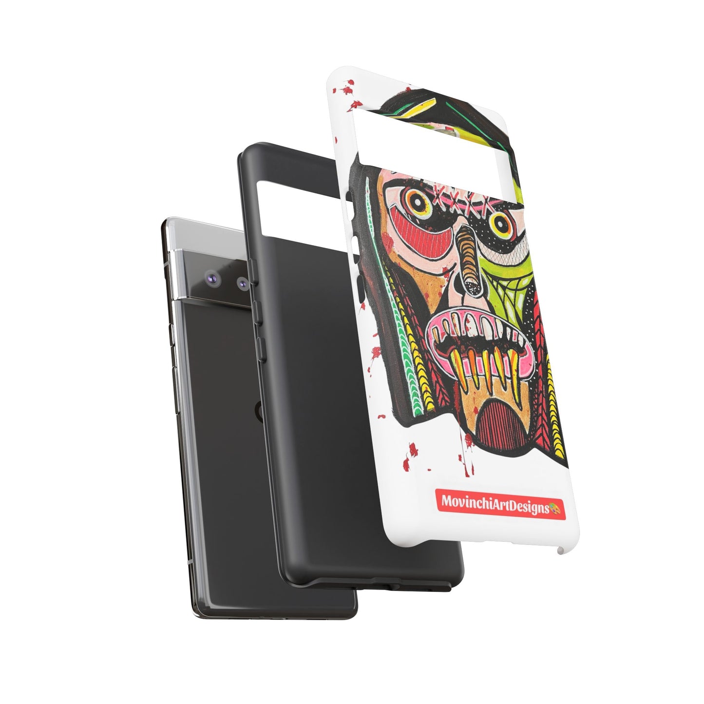 KUNTA.  Abstract Tribal Skull Phone Case — Colorful Street Art Protective Cover