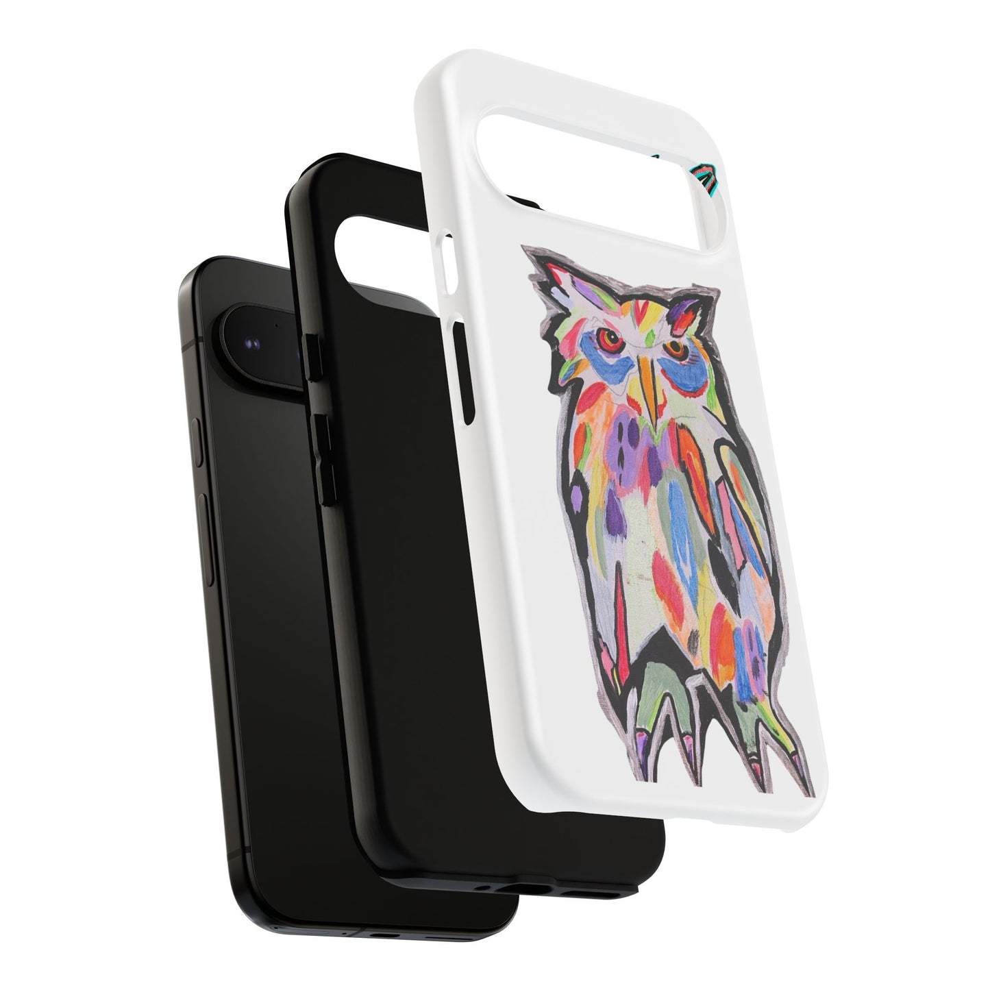 Colorful Owl Phone Case — Artistic Owl Illustration Tough Case