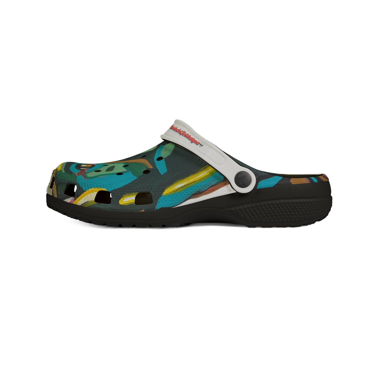 MIA SOFIA  Colorful Abstract EVA Clogs — Artistic Garden Slip‑Ons