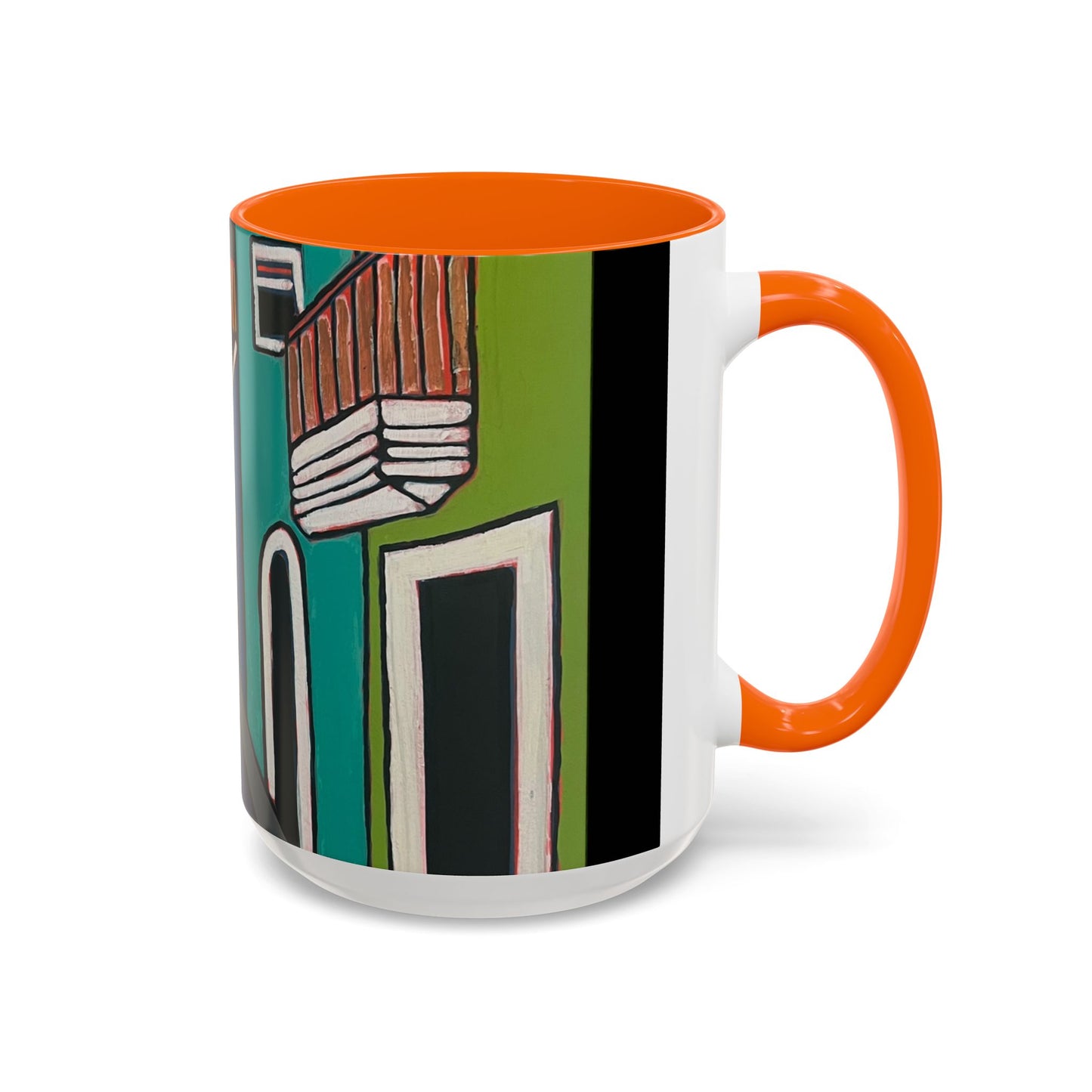 SAN SEBASTIAN2.0 Colorful Canal Houses Accent Coffee Mug — Bright European Street Art Ceramic Mug (11/15oz)