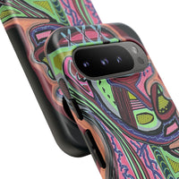 HEART ATTACK Abstract Neon Face Tough Phone Case – Vibrant Art Phone Cover