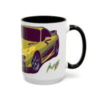 RX7  Coffee Mug — Yellow Sports Car Illustration Accent Mug