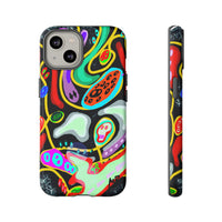 CRAZY4  Abstract Neon Skull Phone Case — Colorful Psychedelic Protective Cover