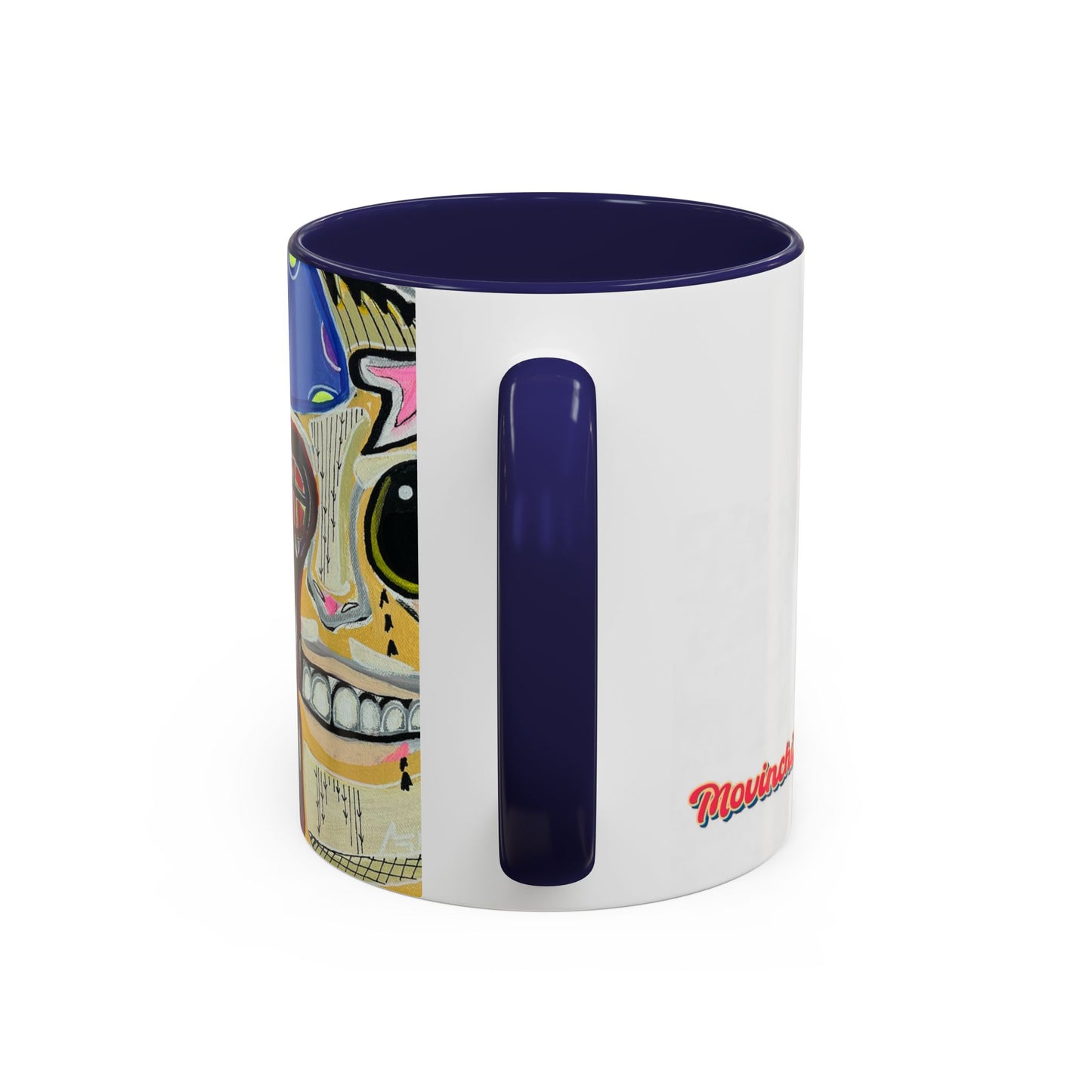 POOKIES BEAR Cat Skull Accent Coffee Mug — Day of the Dead Gothic Cat Design