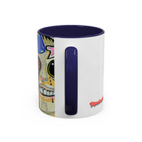 POOKIES BEAR Cat Skull Accent Coffee Mug — Day of the Dead Gothic Cat Design
