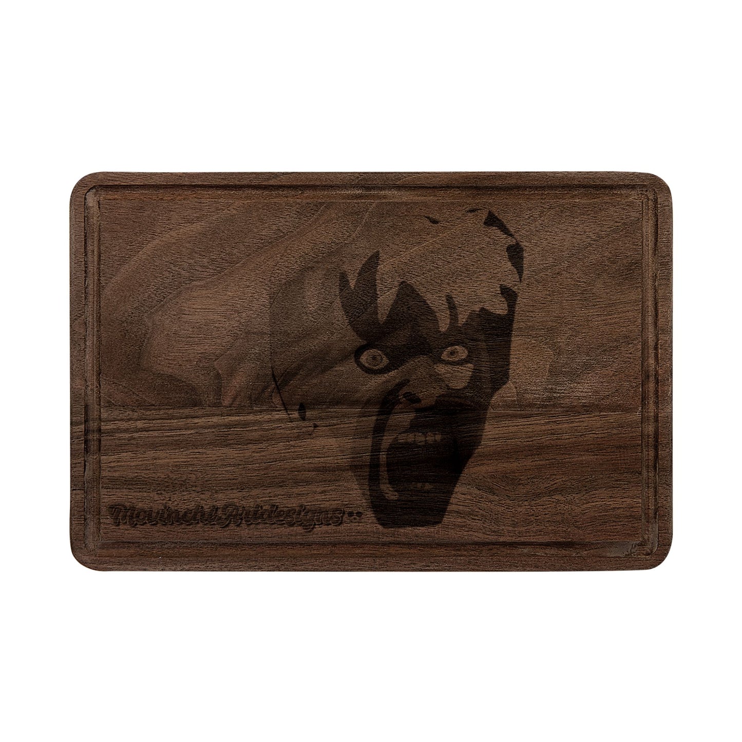 Engraved KAREN.   Face Wooden Cutting Board — Horror Kitchen Decor & Halloween Gift