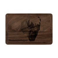 Engraved KAREN.   Face Wooden Cutting Board — Horror Kitchen Decor & Halloween Gift