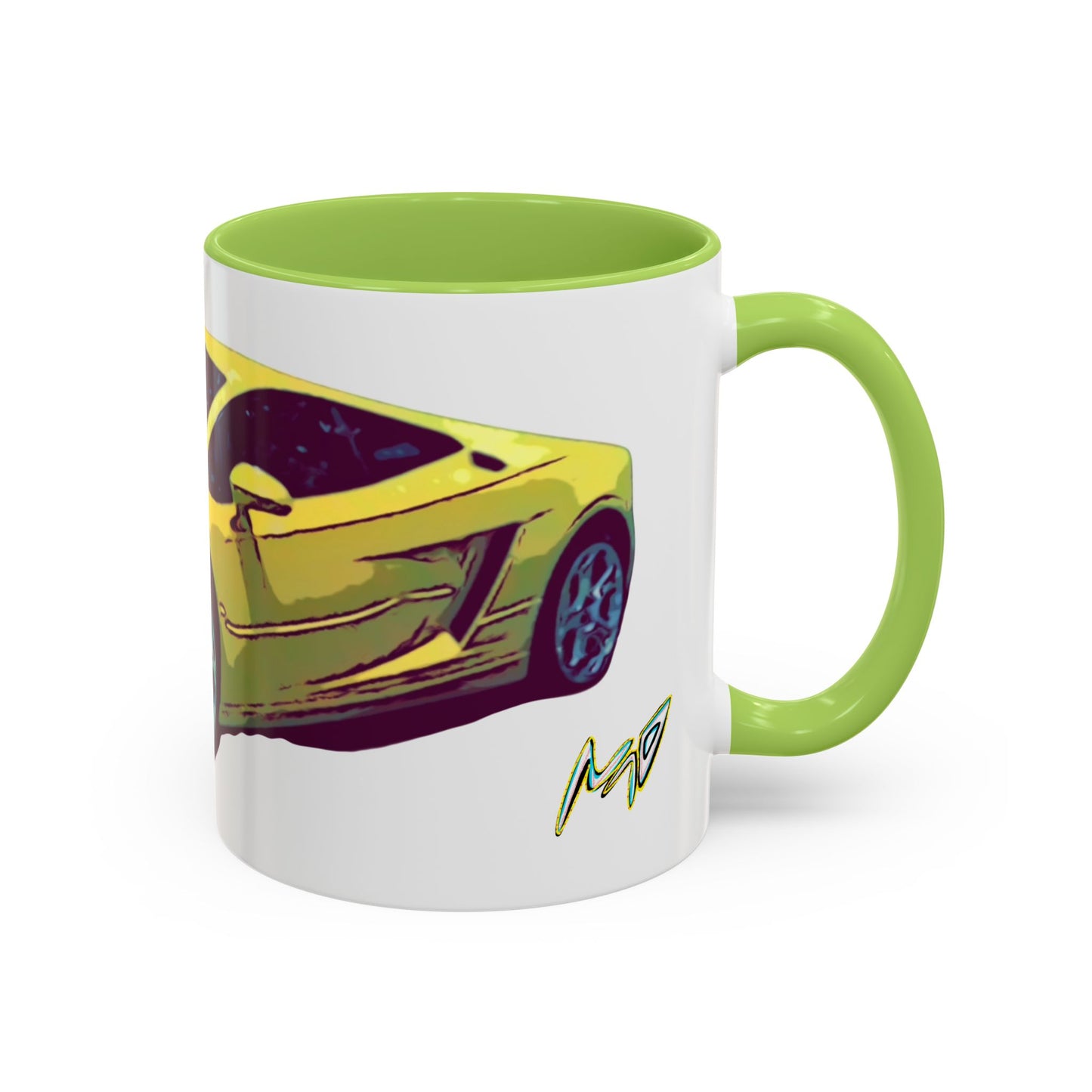 GALLARDO.  Sports Car Coffee Mug — Yellow Supercar Accent Mug (11/15oz)