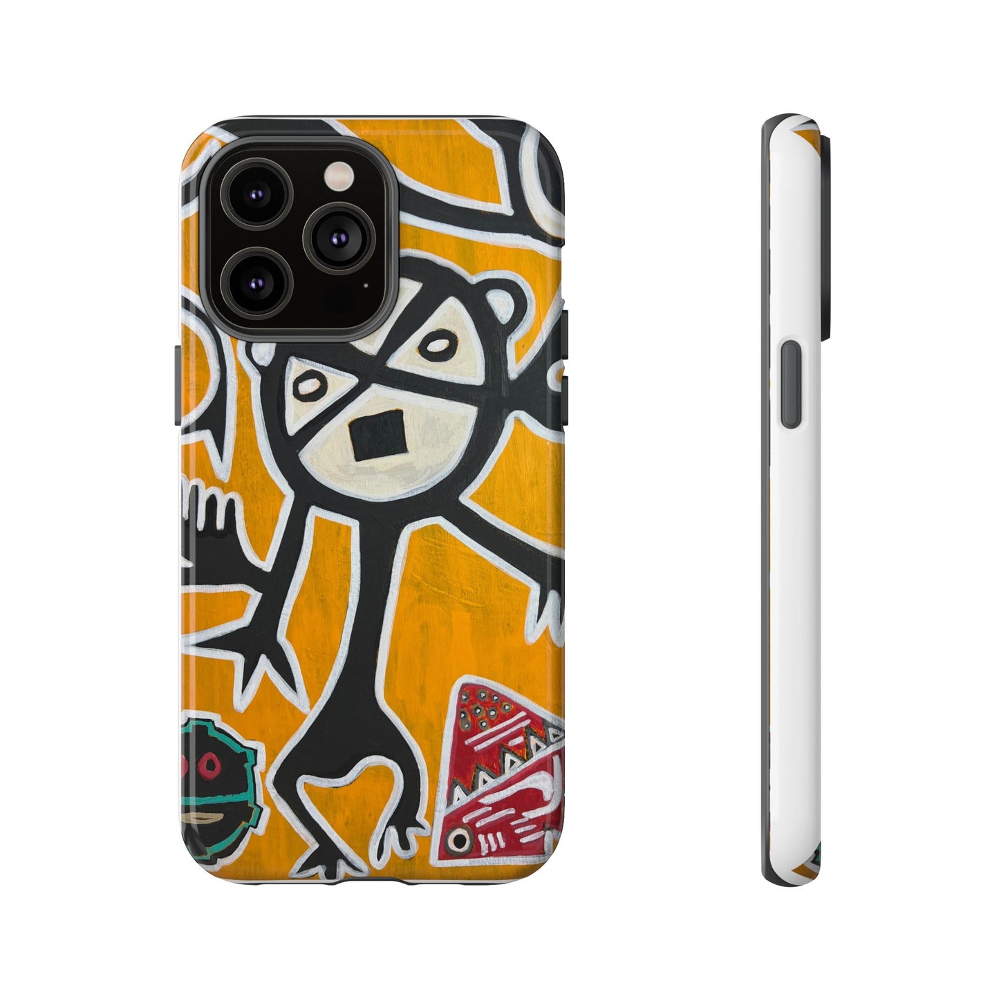 Abstract TAINO  Tribal Art Phone Case – Bold Orange Graphic Protective Cover