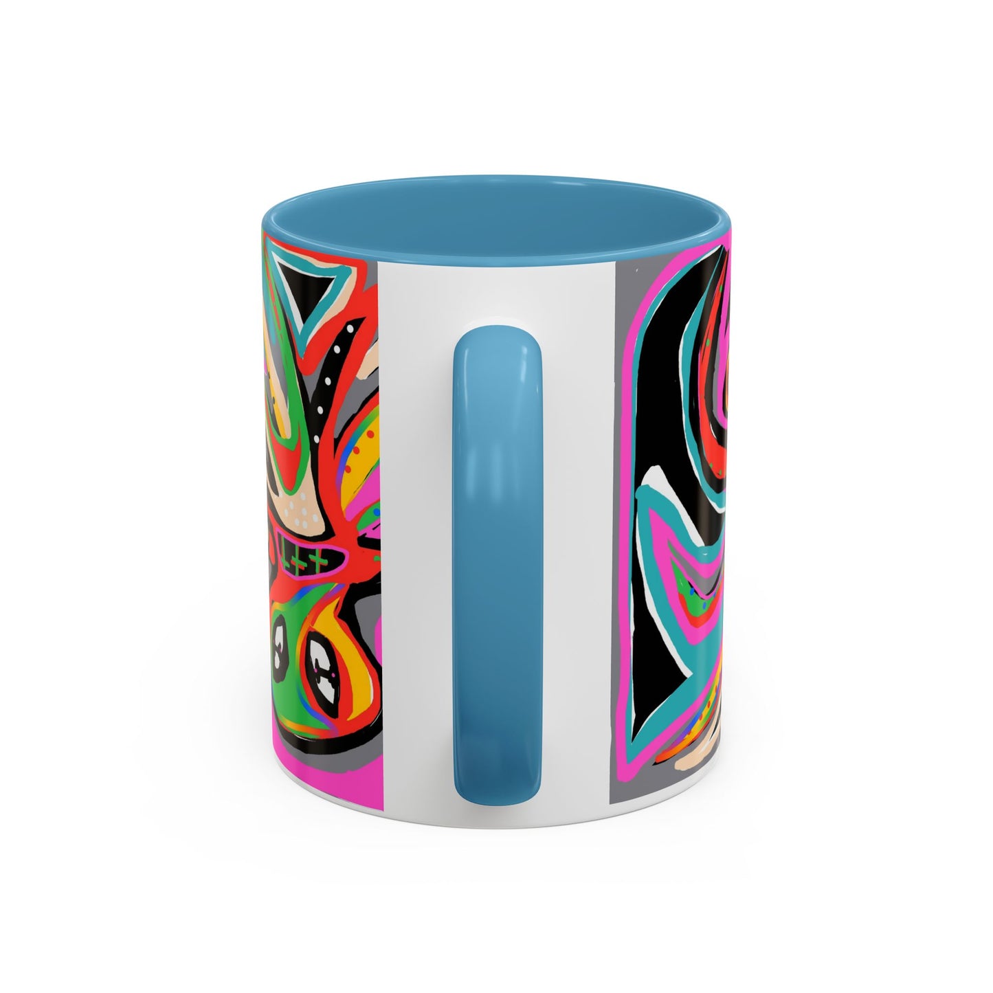 Abstract Neon octopussy Coffee Mug — Colorful Pop Art Accent Mug (11/15oz)