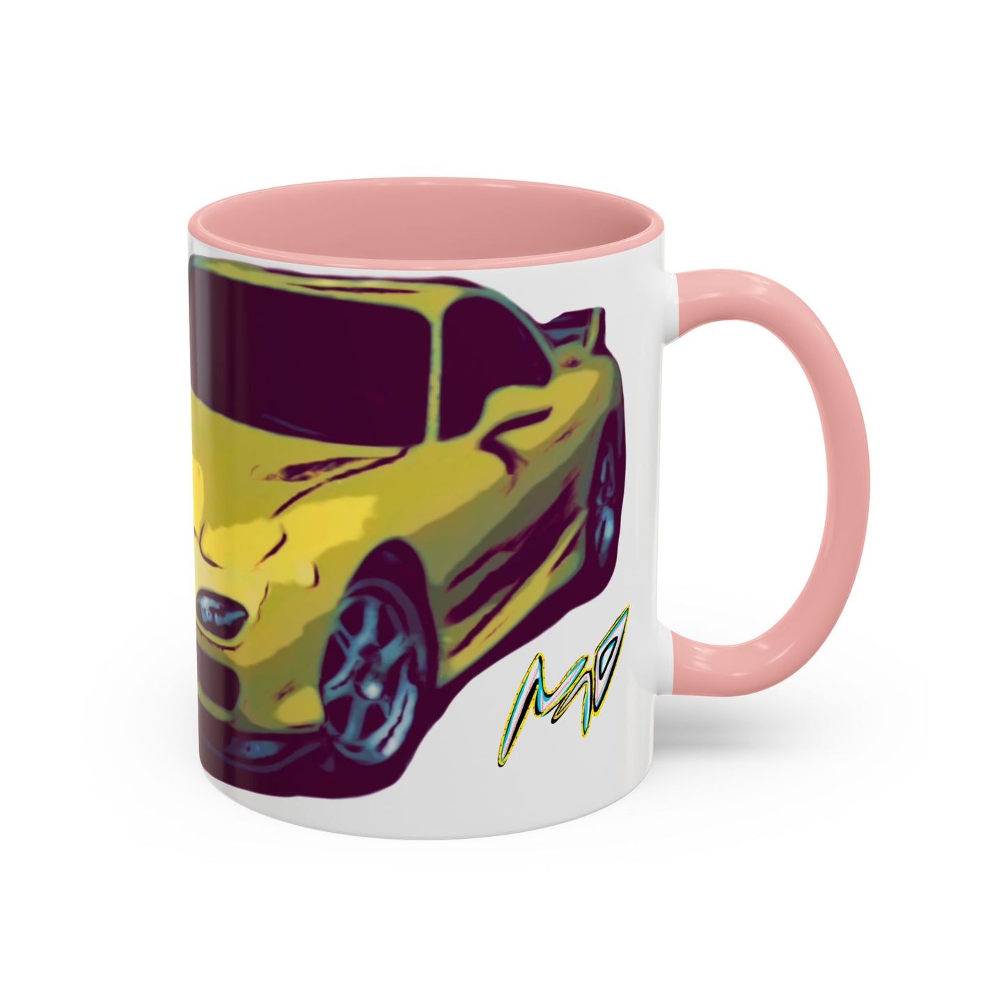 RX7  Coffee Mug — Yellow Sports Car Illustration Accent Mug