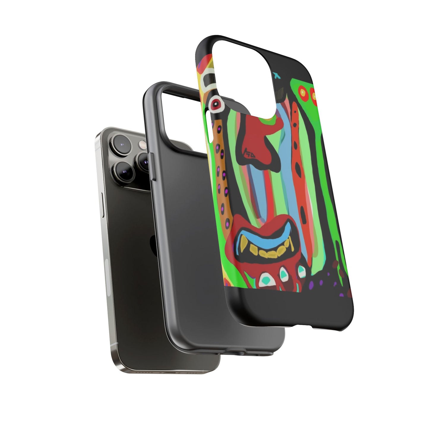 CRAZY.   Tribal Face Phone Case — Colorful Modern Art iPhone Cover