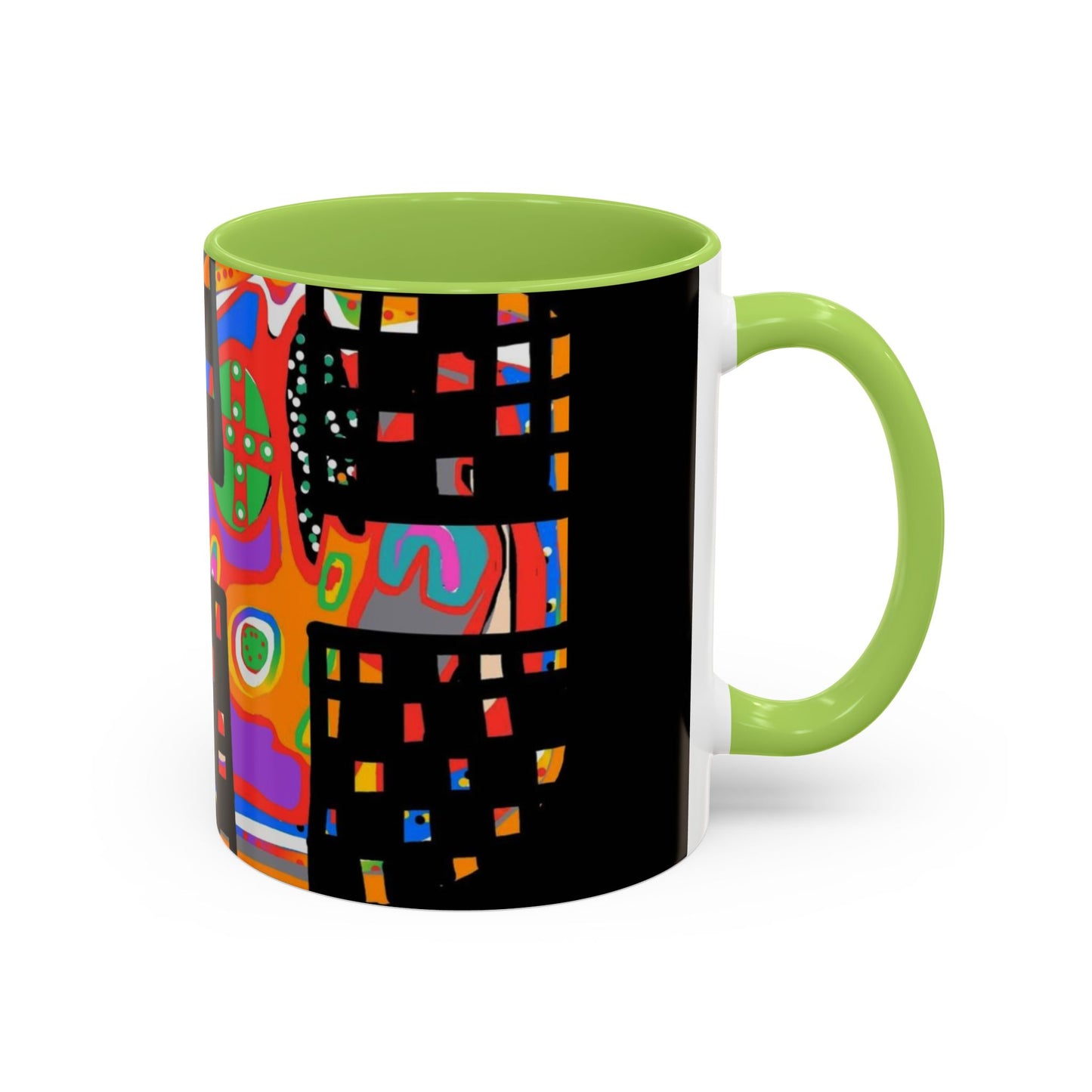 Coffee Mug — Colorful Abstract Cross Accent Ceramic Mug (11/15 oz)