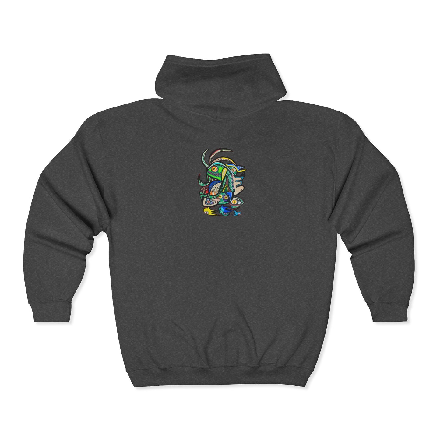 Full-Zip Hoodie with Colorful RYDER Art — Bold Graphic Zip-Up Sweatshirt