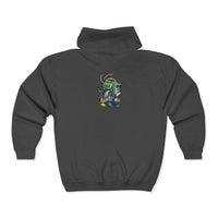 Full-Zip Hoodie with Colorful RYDER Art — Bold Graphic Zip-Up Sweatshirt
