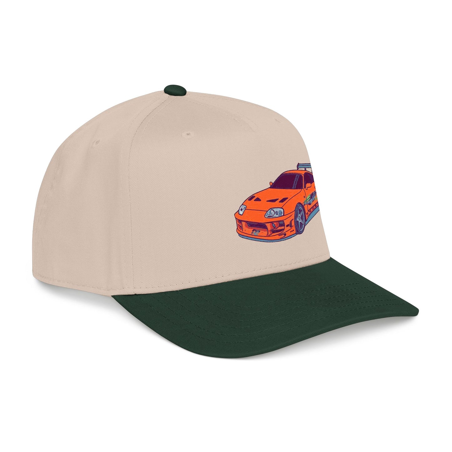 2JZ.  Retro Orange Sports Car Baseball Cap — Vintage JDM Supra Snapback