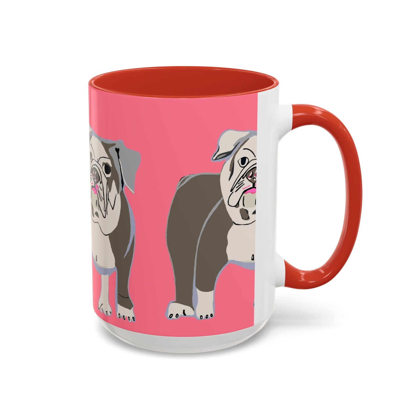 Bulldog Accent Coffee Mug — Cute Pink Dog Lover Mug (11/15oz)