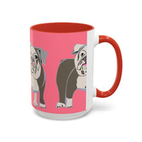 Bulldog Accent Coffee Mug — Cute Pink Dog Lover Mug (11/15oz)