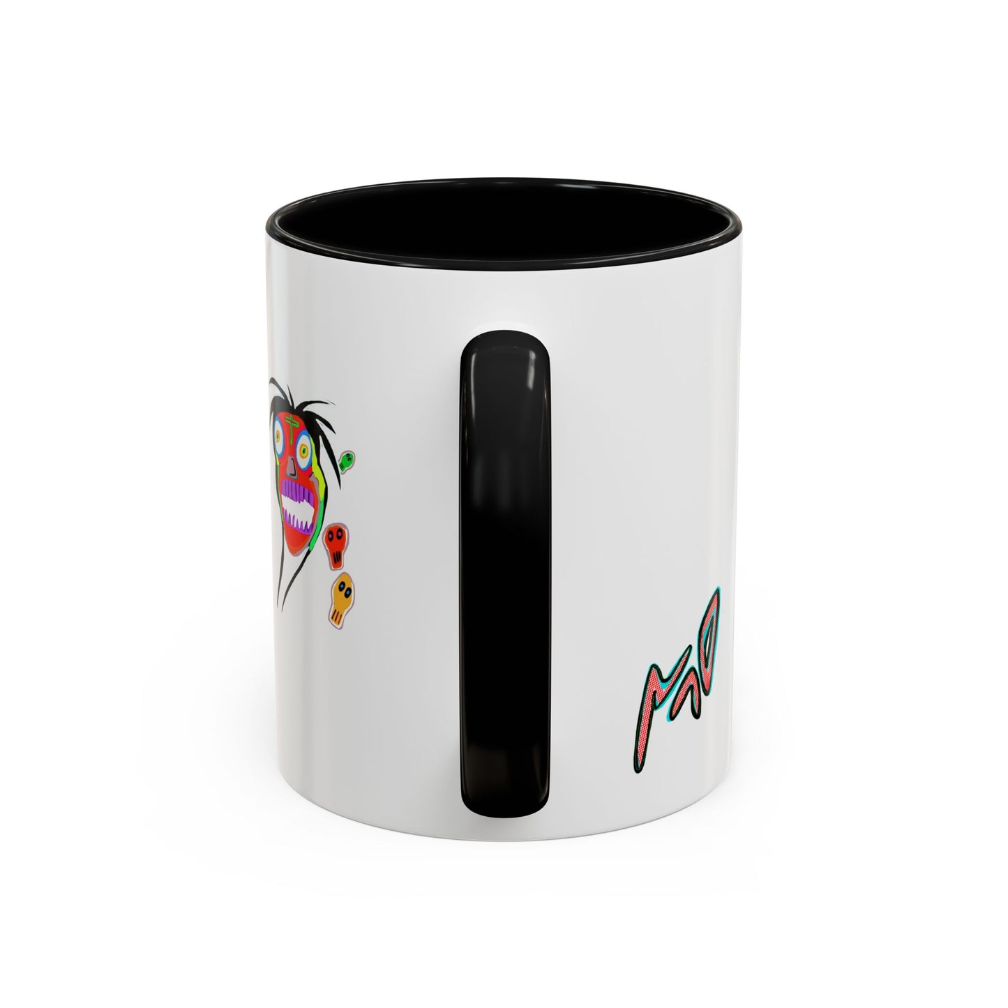 Colorful Tribal Mask Coffee Mug — Vibrant Skull Art Accent Mug (11/15oz)