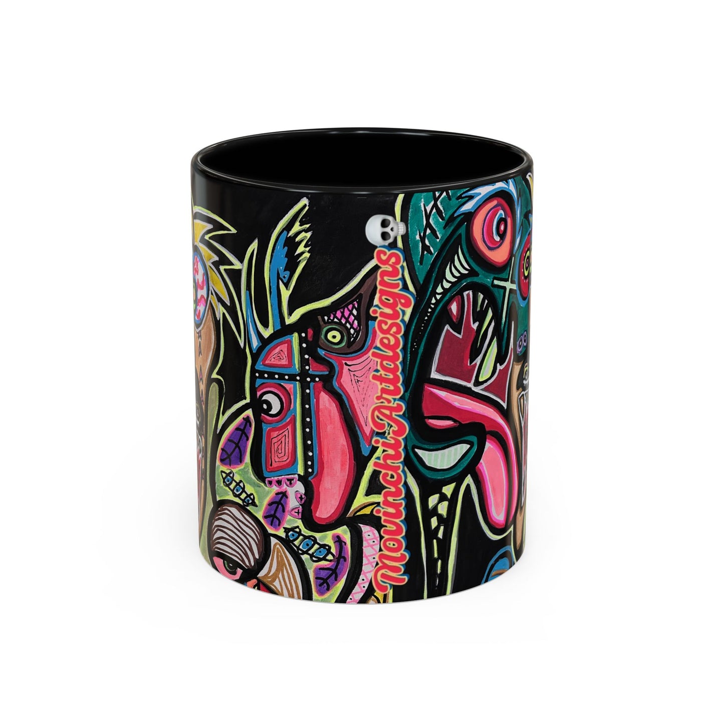 Abstract Neon DEPRESSION2.0   Monster Coffee Mug — Colorful Surreal Art Accent Mug (11/15oz)